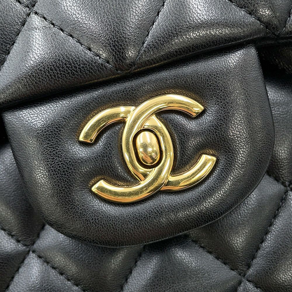 シャネル チェーンショルダーバッグ ココマーク マトラッセ30 ラムスキン A58600 CHANEL 黒