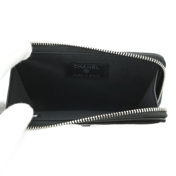 シャネル コインケース マトラッセ ココマーク ラムスキン AP4197 CHANEL カードケース 黒