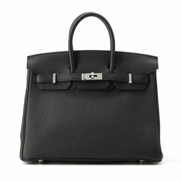 エルメス バーキン25 ブラック/シルバー金具 トゴ B刻印 HERMES Birkin ハンドバッグ 黒