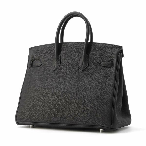 エルメス バーキン25 ブラック/シルバー金具 トゴ B刻印 HERMES Birkin ハンドバッグ 黒