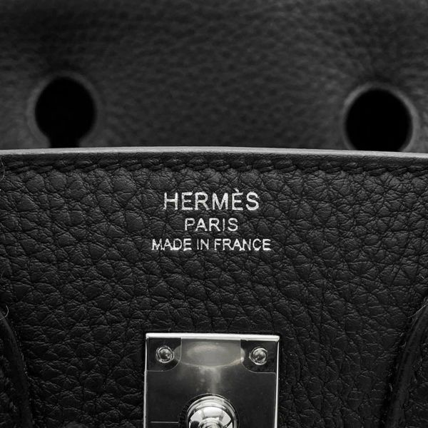 エルメス バーキン25 ブラック/シルバー金具 トゴ B刻印 HERMES Birkin ハンドバッグ 黒