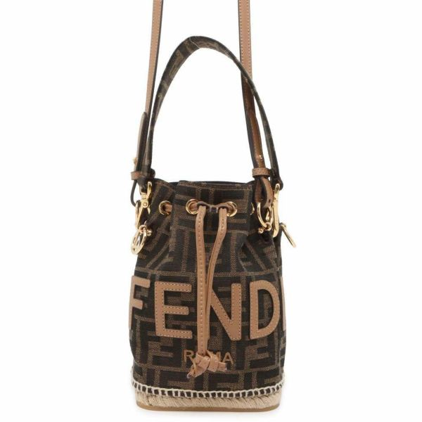 フェンディ ハンドバッグ ズッカ モン トレゾール ミニ キャンバス レザー 8BS010 FENDI 2wayショルダーバッグ