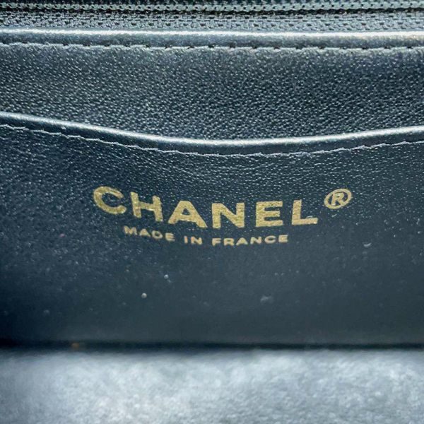 シャネル チェーンショルダーバッグ マトラッセ ココマーク トップハンドル ミニ ラムスキン AS2431 CHANEL 黒