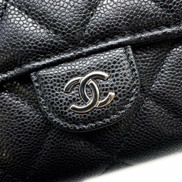 シャネル チェーンウォレット ココマーク マトラッセ フォンケース キャビアスキン AP3876 CHANEL 黒