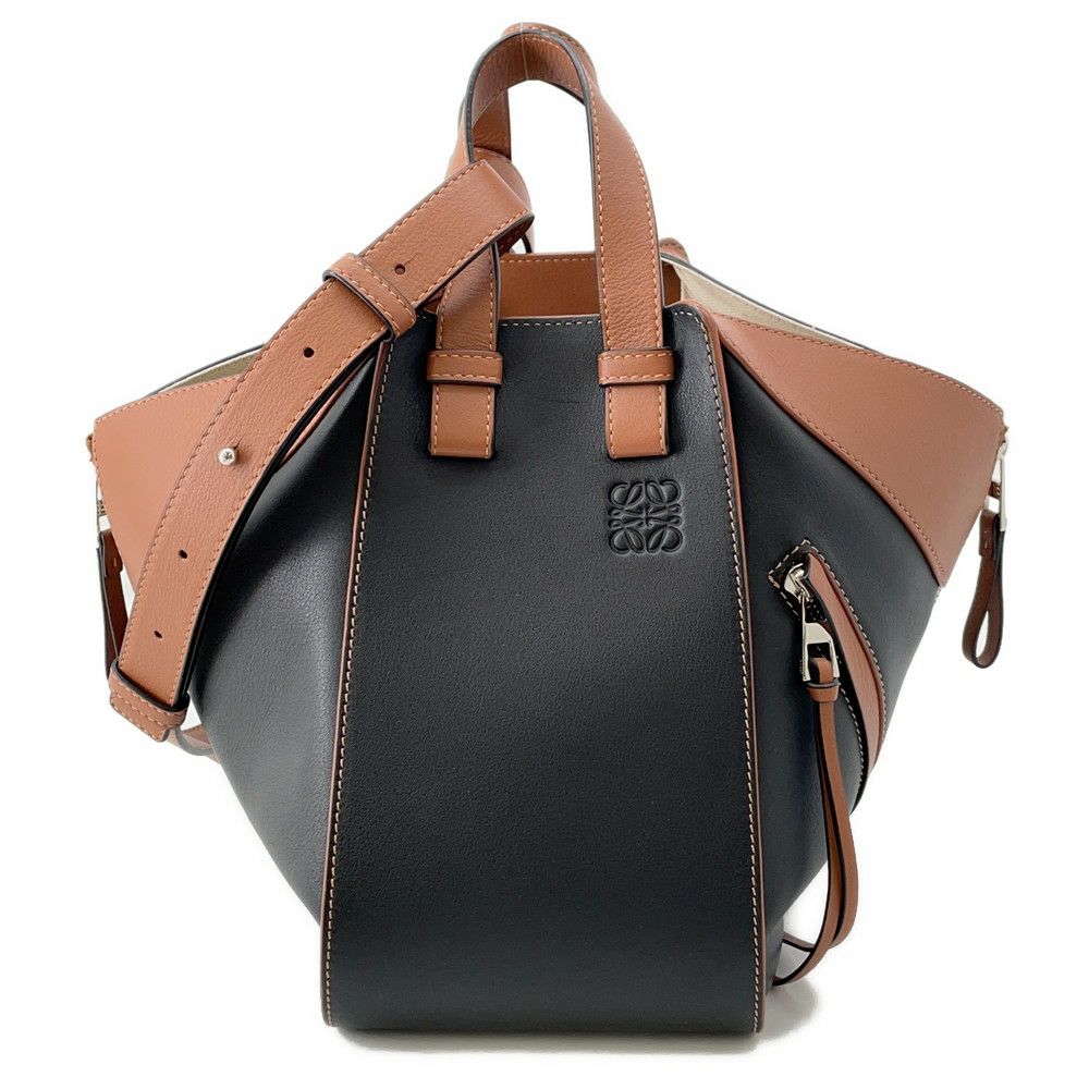 ロエベ ハンドバッグ ハンモック スモール クラシックカーフレザー A538S35X04 LOEWE 2way 黒 ブラウン
