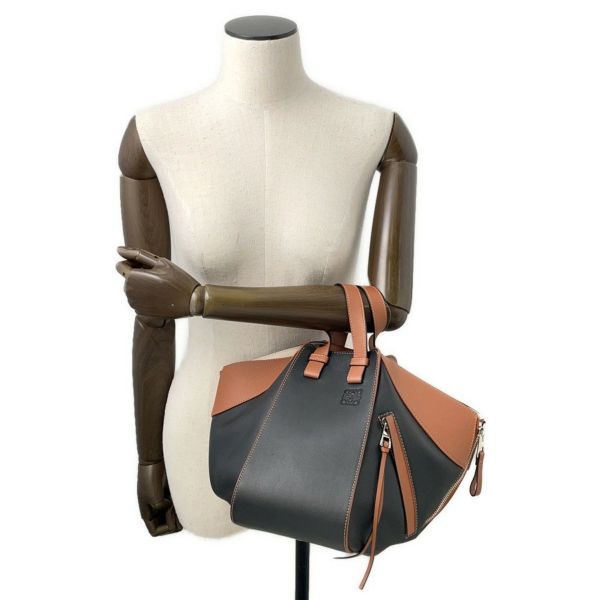 ロエベ ハンドバッグ ハンモック スモール クラシックカーフレザー A538S35X04 LOEWE 2way 黒 ブラウン