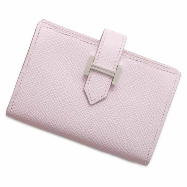 エルメス カードケース ベアン ミニ モーヴペール/シルバー金具 エプソン B刻印 HERMES 財布