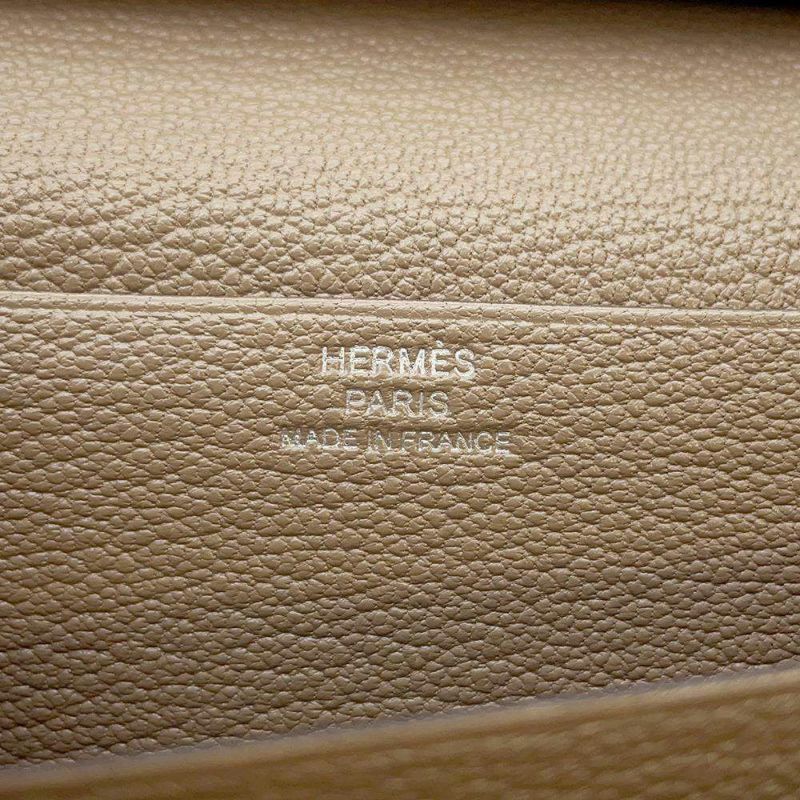 エルメス 長財布 ベアンスフレ エトゥープ/シルバー金具 シェブルミゾル U刻印 HERMES シェーブル