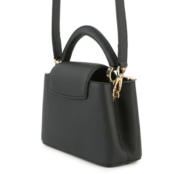 ルイヴィトン ハンドバッグ トリヨンレザー カプシーヌMINI M11342 2way ショルダーバッグ モノグラム･フラワー 黒 ブラック