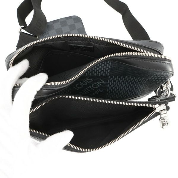 ルイヴィトン ショルダーバッグ ダミエ・グラフィット 3D トリオ・メッセンジャー N50017 LOUIS VUITTON メンズ ブラック 黒