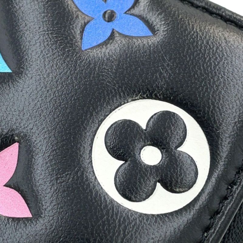 ルイヴィトン 長財布 モノグラム・マルチカラー LV×TM ジッピー・ウォレット クッサン M14096 村上隆コラボ 黒 ブラック