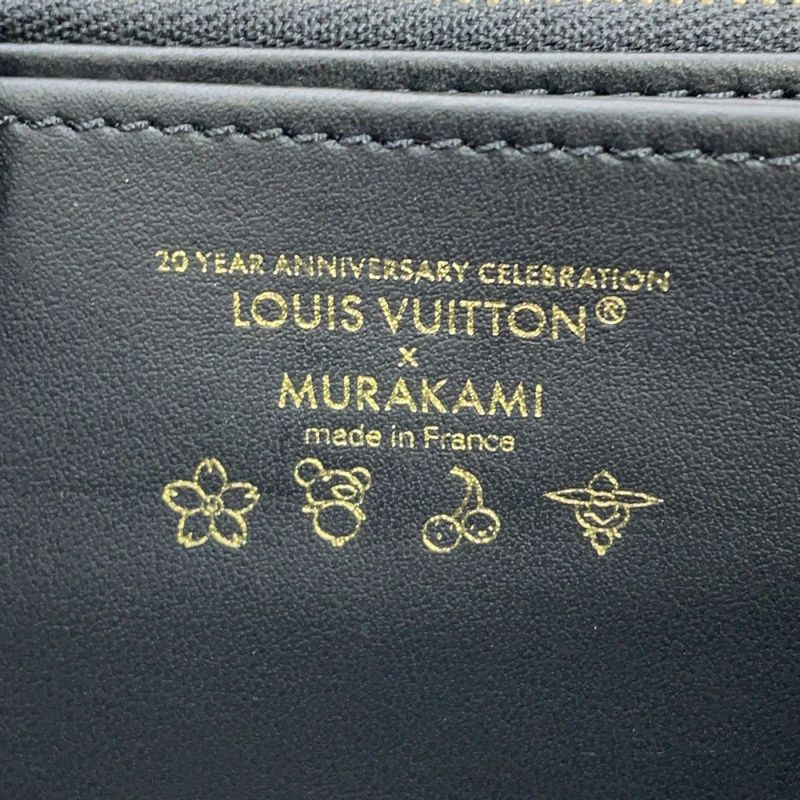 ルイヴィトン 長財布 モノグラム・マルチカラー LV×TM ジッピー・ウォレット クッサン M14096 村上隆コラボ 黒 ブラック
