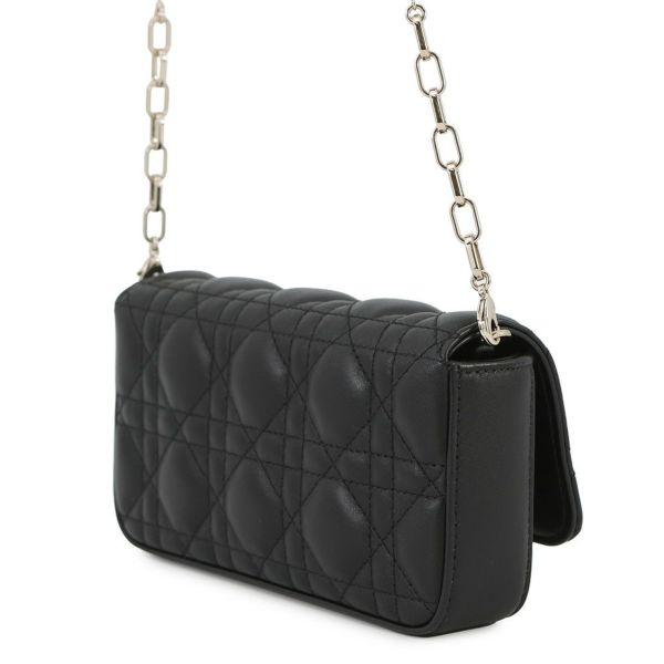 クリスチャン・ディオール チェーンショルダーバッグ My Dior ディオール トーク フォンバッグ カナージュ S0937ONMJ 黒