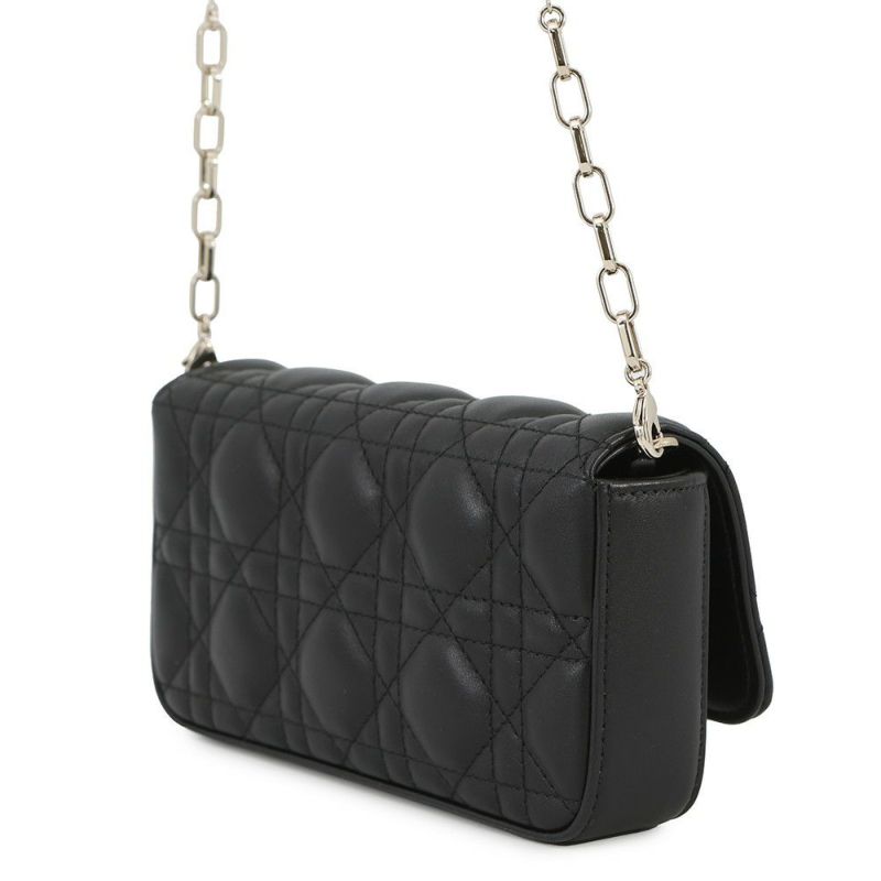クリスチャン・ディオール チェーンショルダーバッグ My Dior ディオール トーク フォンバッグ カナージュ S0937ONMJ 黒