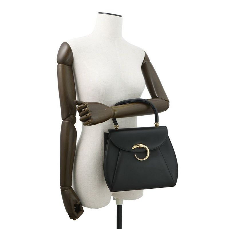 カルティエ ハンドバッグ パンテール レザー L1000121 Cartier 黒