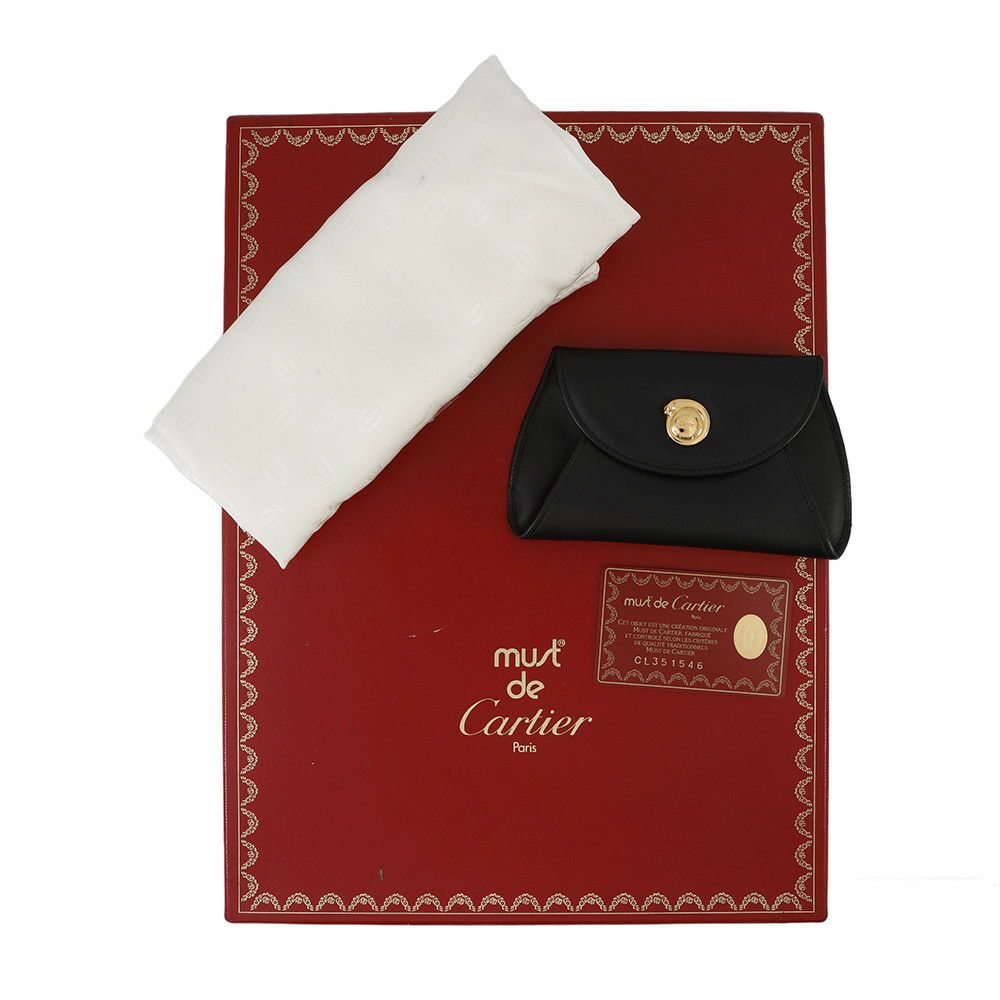 カルティエ ハンドバッグ パンテール レザー L1000121 Cartier 黒