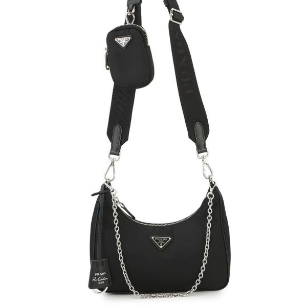 プラダ ショルダーバッグ Re-Edition 2005 Re-Nylon ナイロン 1BH204 PRADA 2wayバッグ 黒