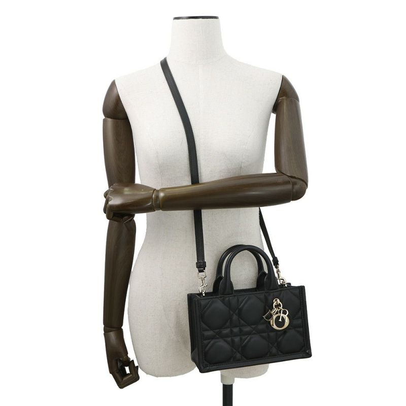 ディオール ハンドバッグ マクロカナージュ ブックトート ミニ カーフレザー S5573OWHP_M900 2way 黒