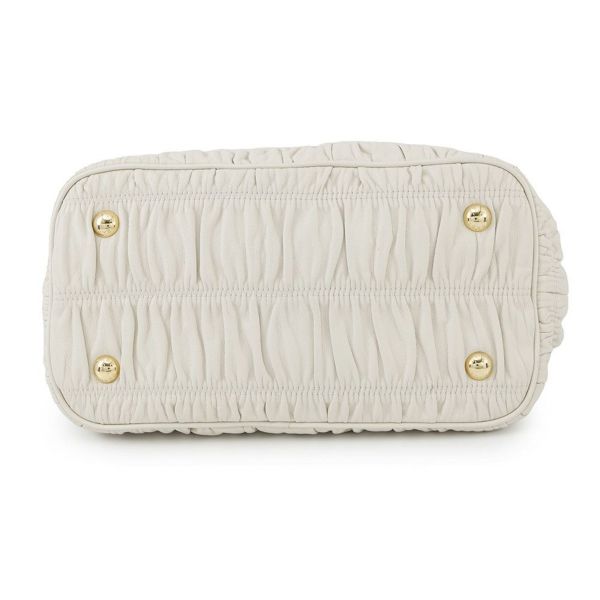 プラダ ハンドバッグ ギャザー レザー 1BA172 PRADA 2way 白 安心保証
