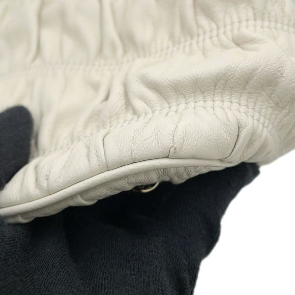 プラダ ハンドバッグ ギャザー レザー 1BA172 PRADA 2way 白