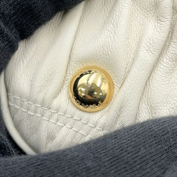 プラダ ハンドバッグ ギャザー レザー 1BA172 PRADA 2way 白