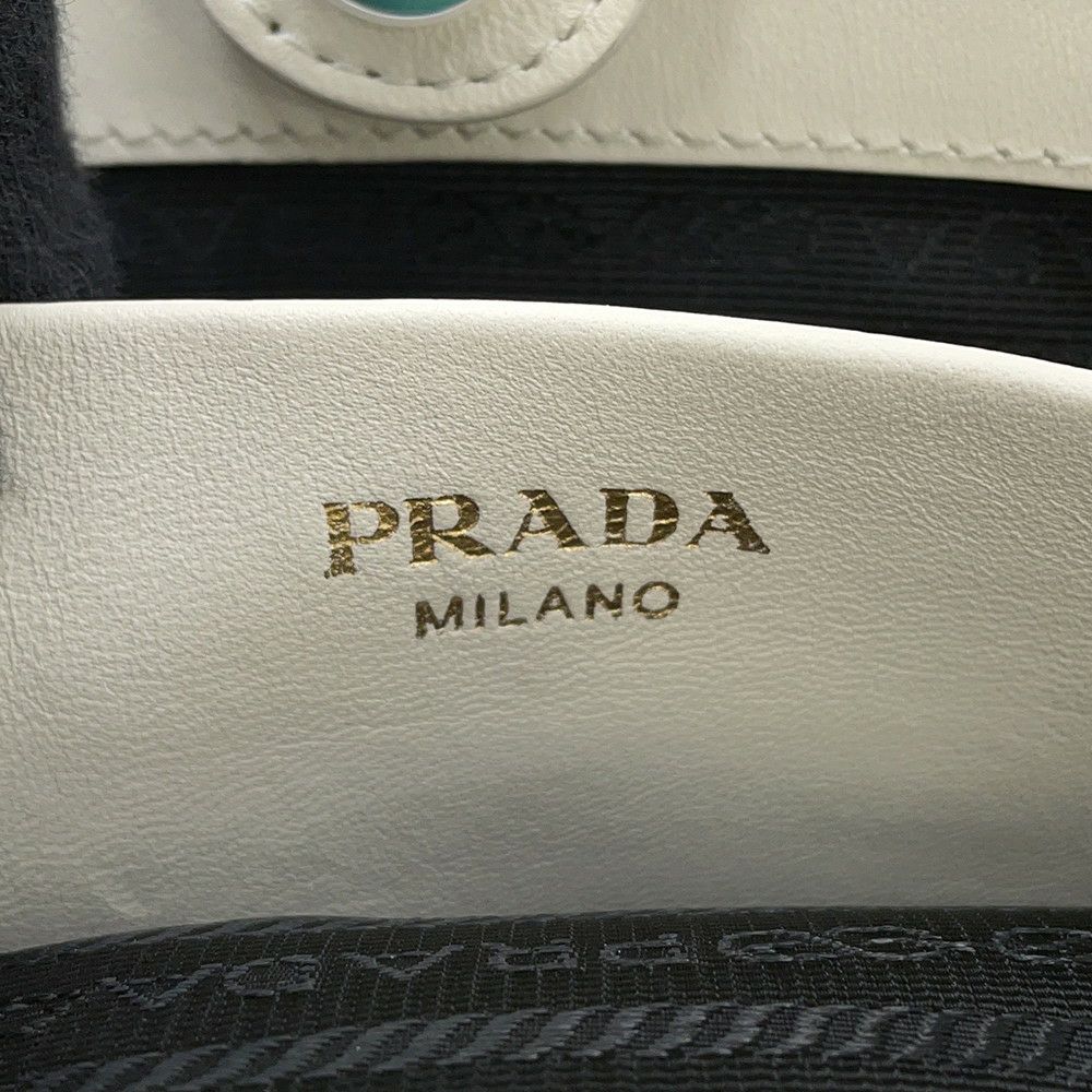プラダ ハンドバッグ ギャザー レザー 1BA172 PRADA 2way 白