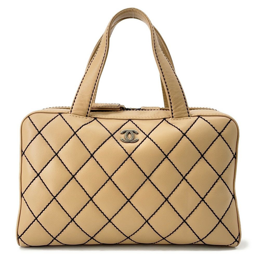 シャネル ハンドバッグ ワイルドステッチ マトラッセ ココマーク カーフレザー A14692 CHANEL
