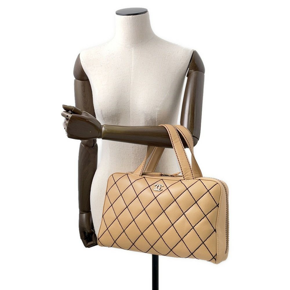 シャネル ハンドバッグ ワイルドステッチ マトラッセ ココマーク カーフレザー A14692 CHANEL