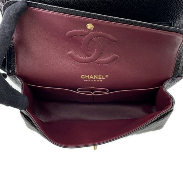 シャネル チェーンショルダーバッグ マトラッセ25 ココマーク ダブルチェーン キャビアスキン A01112 CHANEL 黒