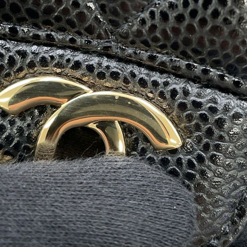 シャネル チェーンショルダーバッグ マトラッセ25 ココマーク ダブルチェーン キャビアスキン A01112 CHANEL 黒