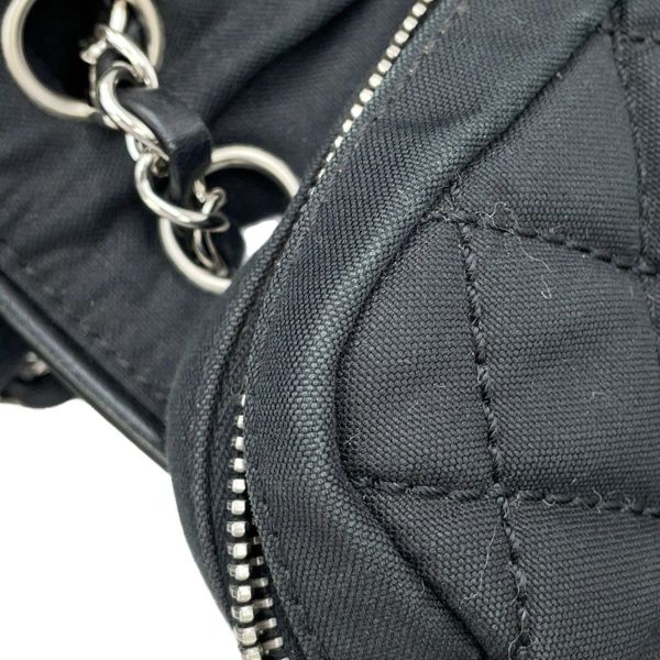 シャネル チェーンショルダーバッグ マトラッセ ココマーク スポーツライン シングルフラップ ハラコ キャンバス CHANEL 黒