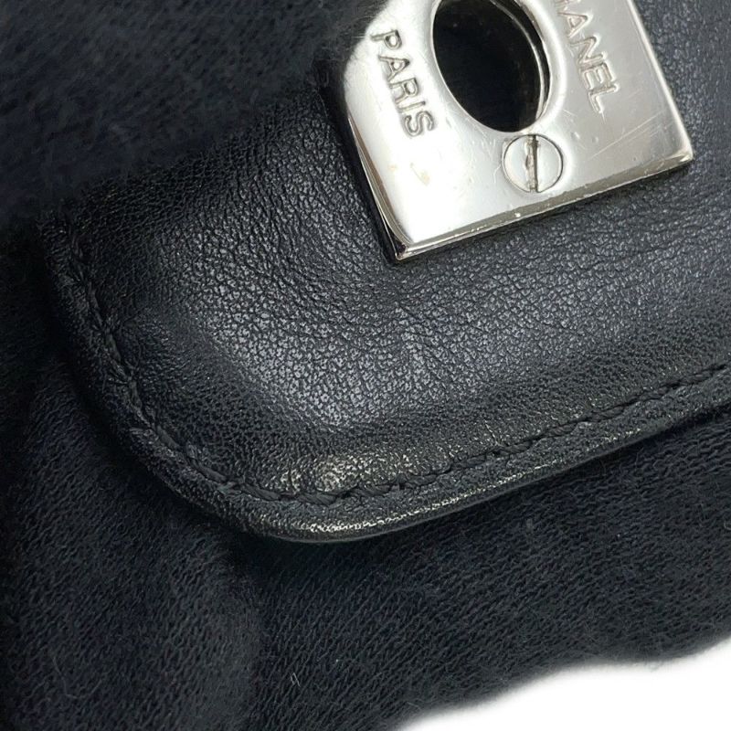 シャネル チェーンショルダーバッグ マトラッセ ココマーク スポーツライン シングルフラップ ハラコ キャンバス CHANEL 黒