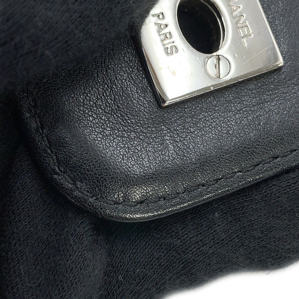 シャネル チェーンショルダーバッグ マトラッセ ココマーク スポーツライン シングルフラップ ハラコ キャンバス CHANEL 黒