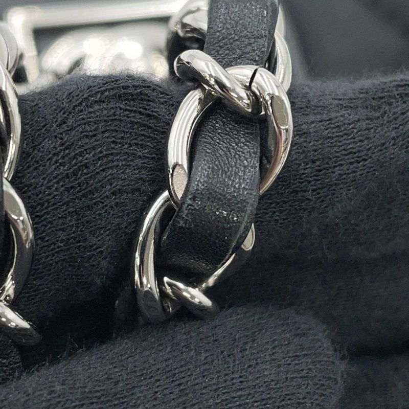 シャネル チェーンショルダーバッグ マトラッセ ココマーク スポーツライン シングルフラップ ハラコ キャンバス CHANEL 黒