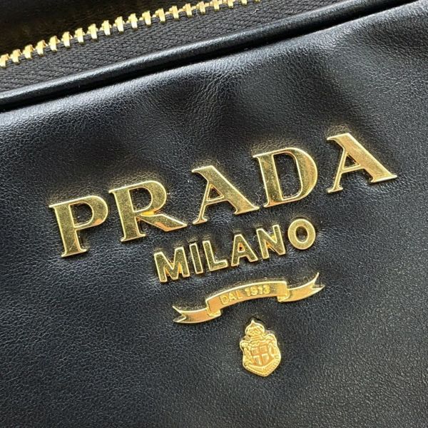 プラダ ハンドバッグ デュエット 巾着 ソフトカーフレザー 1BH038 PRADA 2way 黒