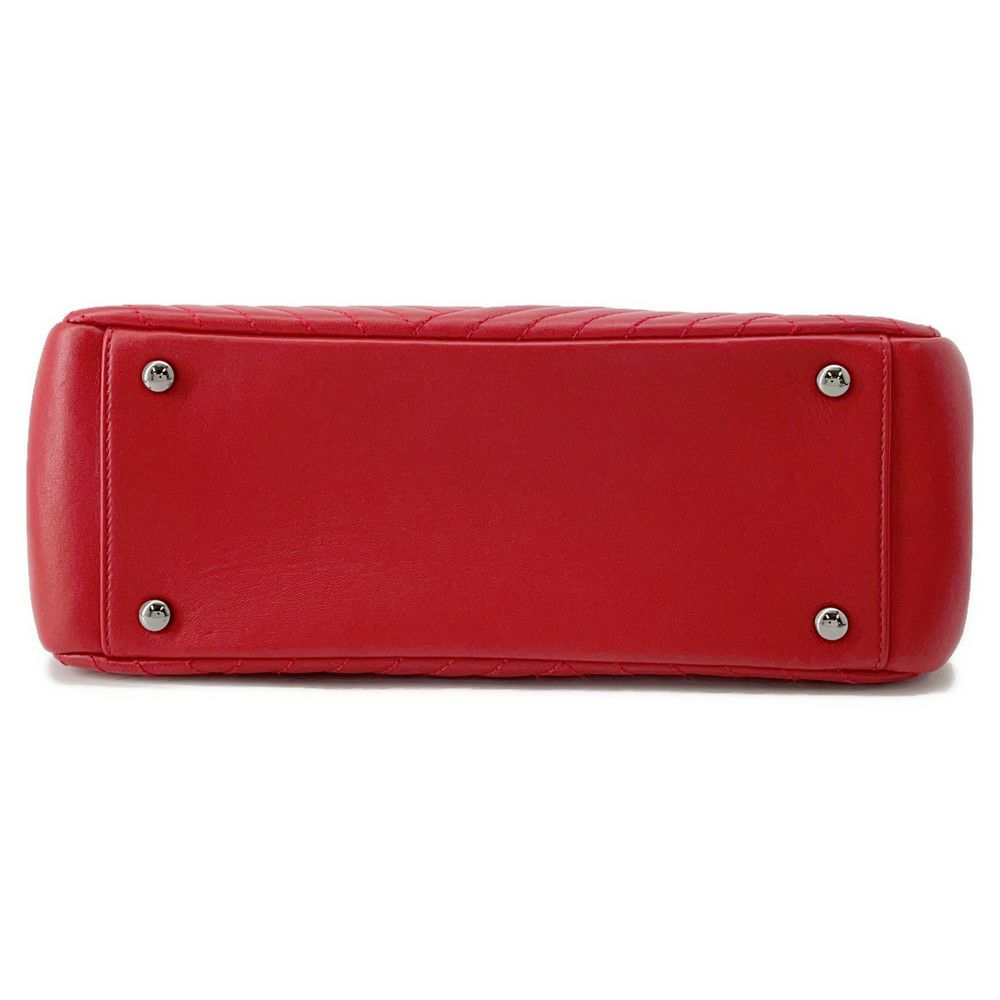 シャネル チェーントートバッグ ココマーク シェブロン ラムスキン CHANEL Vステッチ