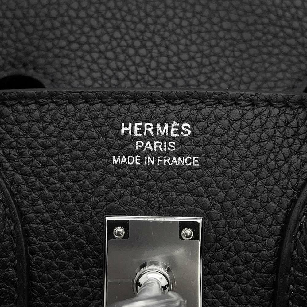 エルメス バーキン25 ブラック/シルバー金具 トゴ W刻印 HERMES Birkin ハンドバッグ 黒
