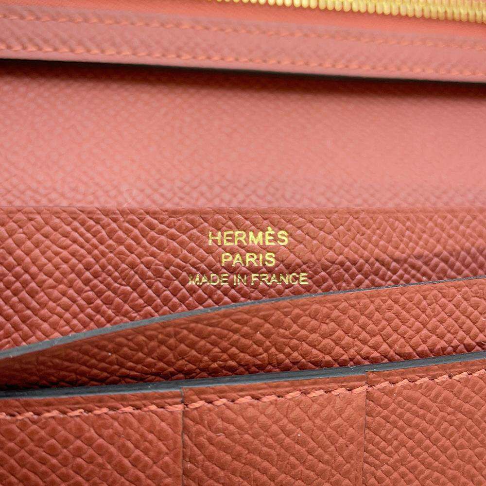 エルメス 長財布 ベアンスフレ ヴェルソ マチ有り ルージュセリエ/ルージュヴェニシアン/ゴールド金具 エプソン B刻印