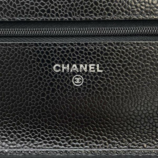 シャネル チェーンウォレット クラシック マトラッセ ココマーク キャビアスキン AP0250 CHANEL 財布 ブラック 黒