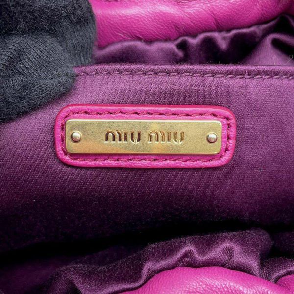 ミュウミュウ ショルダーバッグ マテラッセ 巾着 レザー 5BE014 MIUMIU バッグ