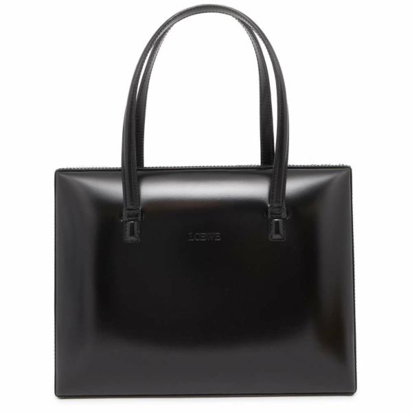 ロエベ ハンドバッグ ヴィンテージ ロゴ レザー LOEWE バッグ 黒