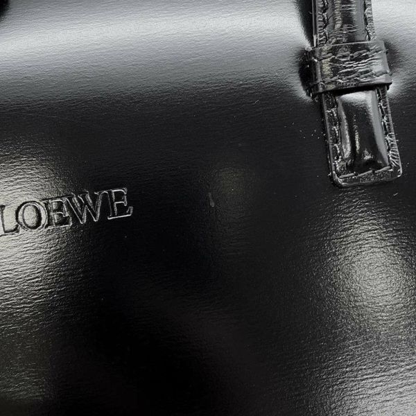 ロエベ ハンドバッグ ヴィンテージ ロゴ レザー LOEWE バッグ 黒