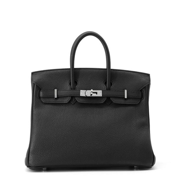 エルメス バーキン25 ブラック/シルバー金具 トゴ X刻印 HERMES Birkin ハンドバッグ
