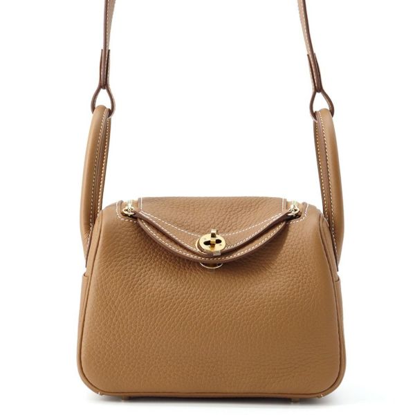 エルメス ハンドバッグ リンディ ミニ ゴールド/ゴールド金具 トリヨン