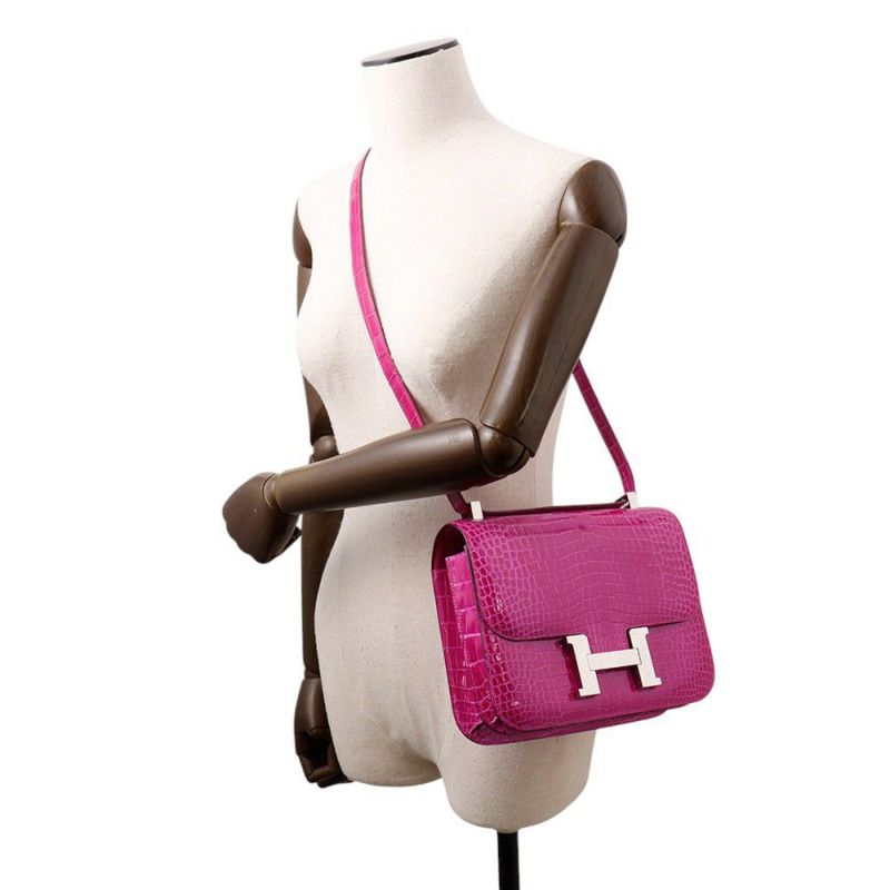 エルメス ショルダーバッグ コンスタンス3 24 ローズシェヘラザード/シルバー金具 ポロサスシャイン Y刻印