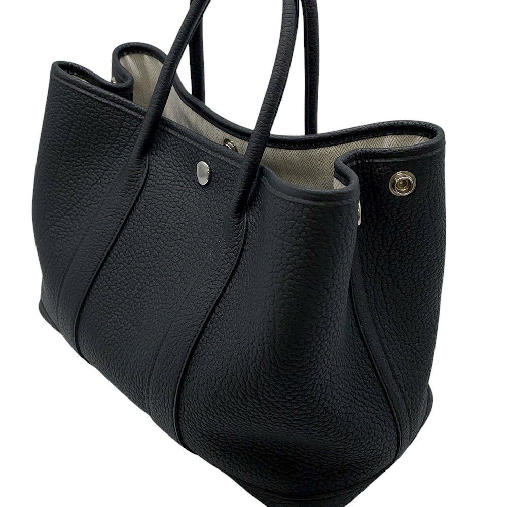 エルメス トートバッグ ガーデンパーティTPM ブラック/シルバー金具 ネゴンダ W刻印 黒