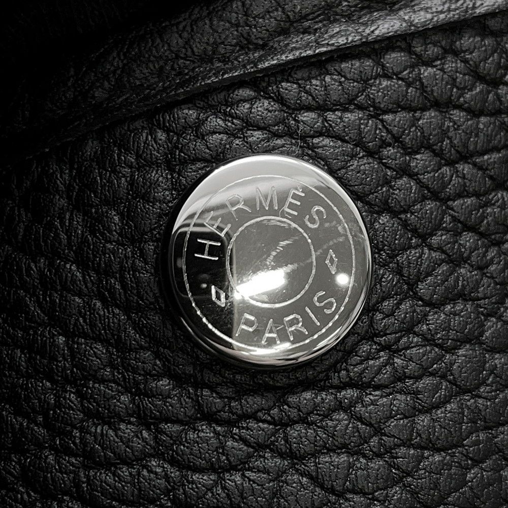 エルメス トートバッグ ガーデンパーティTPM ブラック/シルバー金具 ネゴンダ W刻印 黒