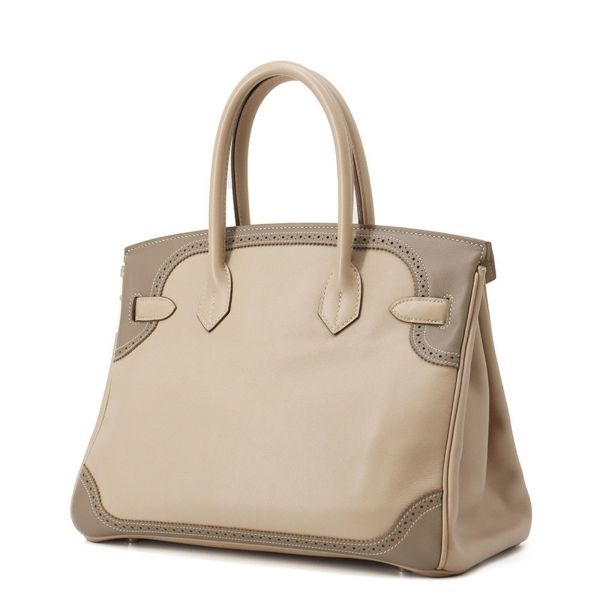 エルメス バーキン30 ギリーズ アルジル/エトゥープ/シルバー金具 スイフト □P刻印 HERMES Birkin ハンドバッグ