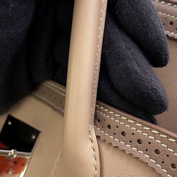 エルメス バーキン30 ギリーズ アルジル/エトゥープ/シルバー金具 スイフト □P刻印 HERMES Birkin ハンドバッグ