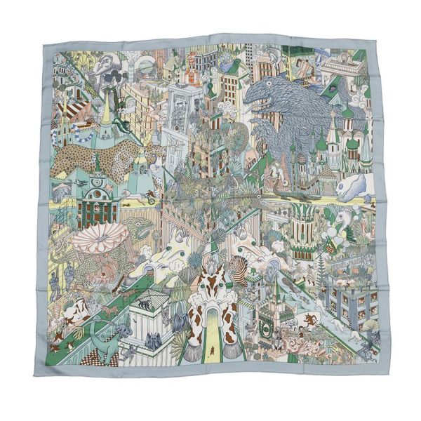 エルメス ストール カレ140 カレジェアン アニマポリス HERMES シルク 2024春夏